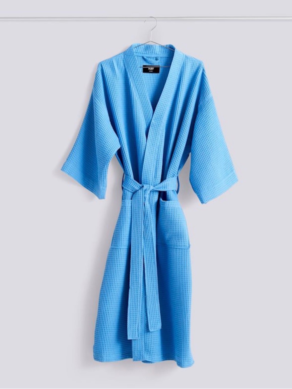 Mainstays Blue Waffle Weave Bath Robe - Lightweight Spa Dressing Gown